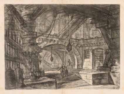 The Prisons:  A Wide Hall with Lanterns, 1745-1750. Giovanni Battista Piranesi (Italian, 1720-1778)