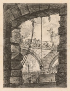 The Prisons:  A Lofty Arch with a Frieze, 1745-1750. Giovanni Battista Piranesi (Italian,
