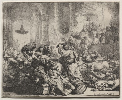 Christ Driving the Money Changers from the Temple, 1635. Rembrandt van Rijn (Dutch, 1606-1669).
