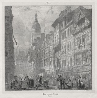 Voyages pittoresques et romantiques dans l'ancienne France,  Normandie:  Rue du Gros Horloge,