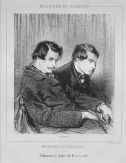 Edmond and Jules de Goncourt, 1853. Paul Gavarni (French, 1804-1866). Lithograph