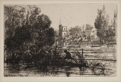 Twickenham Church, 1865. Francis Seymour Haden (British, 1818-1910). Etching and drypoint