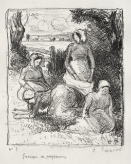 Group of Peasants, c. 1896. Camille Pissarro (French, 1830-1903). Lithograph
