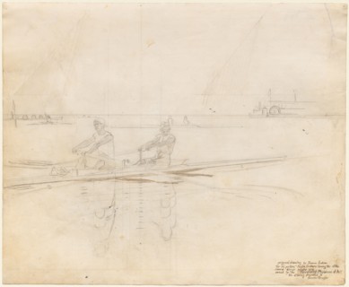 The Biglin Brothers Turning the Stake, 1873. Thomas Eakins (American, 1844-1916). Graphite and
