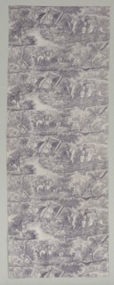 Hunting Scene, early 1800s. France, early 19th century. Copperplate printed cotton; overall: 196.5