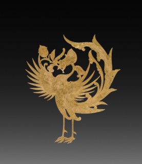 Textile Ornament(?): Phoenix, c. 8th century. China, Tang dynasty (618-907). Beaten gold with