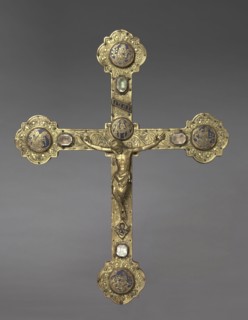 Altar Cross, c. 1300-1310. Germany or Austria, Upper Rhine, Constance, 14th century. Gilt copper,