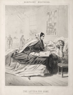 Campaign Sketches:  The Letter for Home, 1863. Winslow Homer (American, 1836-1910). Lithograph