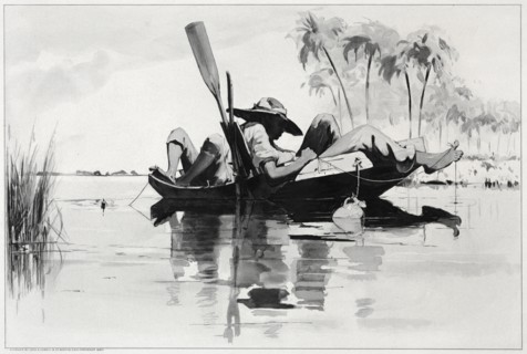 A Fishing Party, 1890. Winslow Homer (American, 1836-1910). Line engraving