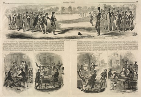 The Match between the Sophs and Freshmen, 1857. Winslow Homer (American, 1836-1910). Wood engraving