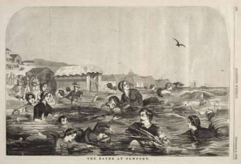 The Baths at Newport, 1858. Winslow Homer (American, 1836-1910). Wood engraving