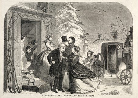 Thanksgiving Day - Arrival at the Old Home, 1858. Winslow Homer (American, 1836-1910). Wood