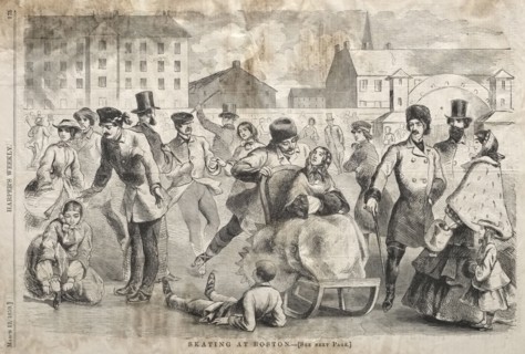 Skating at Boston, 1859. Winslow Homer (American, 1836-1910). Wood engraving