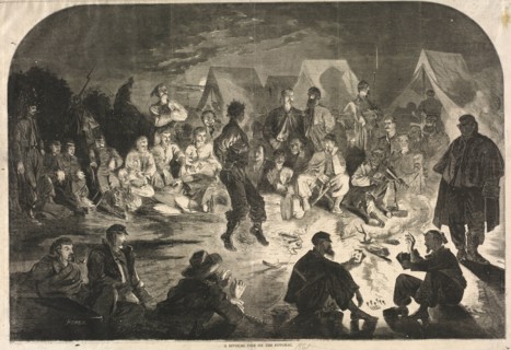 A Bivouac Fine on the Potomac, 1861. Winslow Homer (American, 1836-1910). Wood engraving