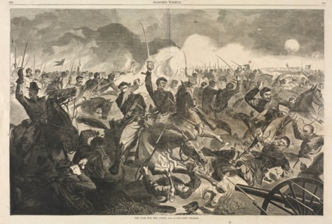 The War for the Union, 1862 - A Cavalry Charge, 1862. Winslow Homer (American, 1836-1910). Wood
