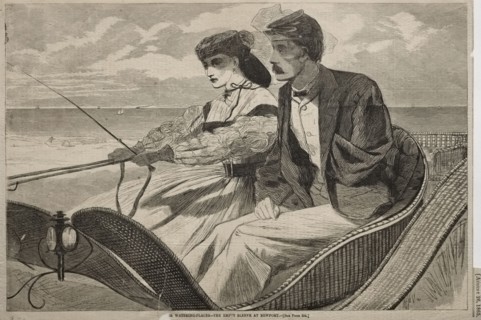 Our Watering Places - The Empty Sleeve at Newport, 1865. Winslow Homer (American, 1836-1910). Wood