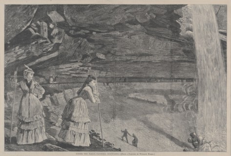 Under the Falls, Catskill Mountains From a Painting by Winslow Homer, 1872. Winslow Homer