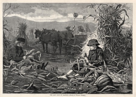The Last Days of Harvest, 1873. Winslow Homer (American, 1836-1910). Wood engraving; sheet: 28.1 x