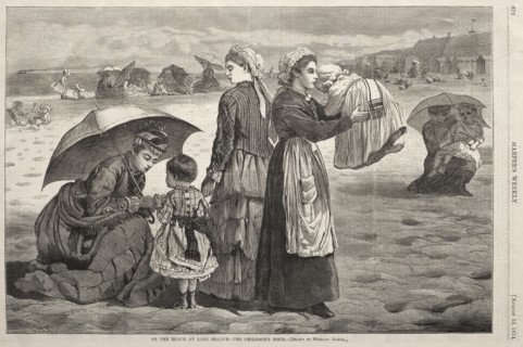 On the Beach at Long Branch - The Children's Hour, 1874. Winslow Homer (American, 1836-1910). Wood
