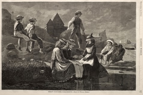 See Saw - Gloucester, Massachusetts, 1874. Winslow Homer (American, 1836-1910). Wood engraving