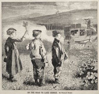 On the Road to Lake George, 1869. Winslow Homer (American, 1836-1910). Wood engraving