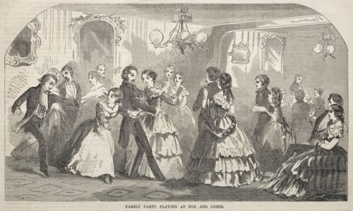 Family Party Playing at Fox and Geese, 1857. Winslow Homer (American, 1836-1910). Wood engraving