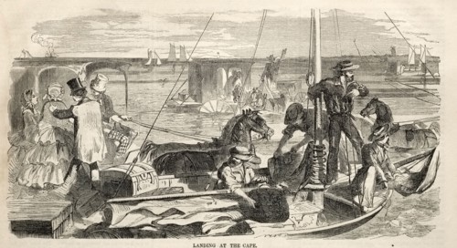 Camp Meeting Sketches:  Landing at the Cape, 1858. Winslow Homer (American, 1836-1910). Wood