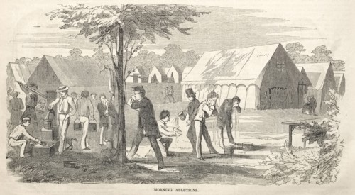 Camp Meeting Sketches:  Morning Ablutions, 1858. Winslow Homer (American, 1836-1910). Wood