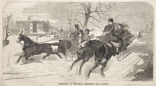 Sleighing on the Road, Brighton, near Boston, 1859. Winslow Homer (American, 1836-1910). Wood