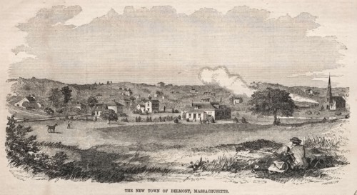 The New Town of Belmont, Massachusetts, 1859. Winslow Homer (American, 1836-1910). Wood engraving