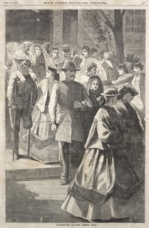 Thanksgiving Day - The Church Porch, 1865. Winslow Homer (American, 1836-1910). Wood engraving
