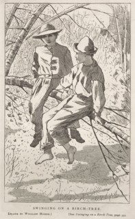 Swinging in a Birch Tree, 1867. Winslow Homer (American, 1836-1910). Wood engraving