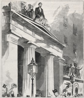 Abraham Lincoln, The President Elect, addressing the People from the Astor House Balcony, February