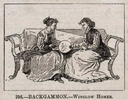 Backgammon. Winslow Homer (American, 1836-1910). Wood engraving