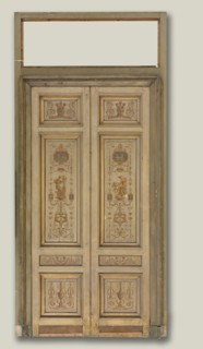 Double-Leaf Doors, 1790s. Pierre Rousseau (French, 1751-1829). Oil on wood; framed: 407.7 x 166.4 x