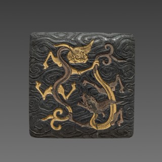 Ink Cake, 19th Century. China, Qing dynasty (1644-1911). Ink cake; overall: 3.4 x 3.4 cm (1 5/16 x