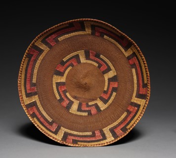 Tray, late 1800's. Northwest Coast, Tlingit, late 19th century. Spruce root, Beach grass; twined;