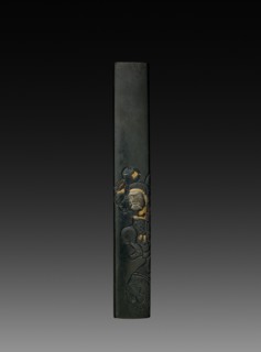 Knife Handle (Kozukai), c 1800s. Japan, 19th century. Inlaid bronze; overall: 1.3 cm (1/2 in.).