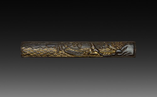 Knife Handle (Kozukai), c 1800s. Japan, 19th century. Inlaid bronze; overall: 1.3 cm (1/2 in.).