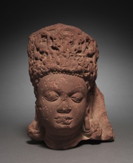 Head of Vishnu, 400s. Northern India, Mathura, Gupta period. Sandstone; overall: 28 cm (11 in.).