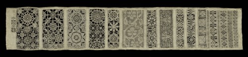 Needlepoint Lace Long Sampler, 17th century. England, 17th century. Lace, needlepoint: linen ground