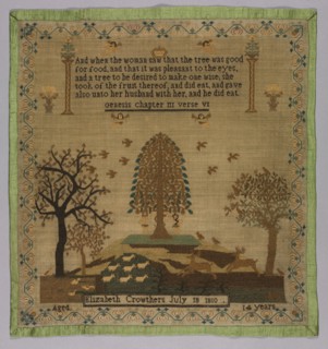Sampler, 1810. England, early 19th century. Embroidery: silk on linen tabby ground; overall: 47 x