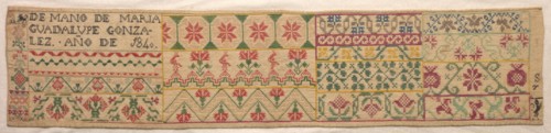 Sampler, 1840. Mexico, 19th century. Embroidery; average: 17.8 x 80 cm (7 x 31 1/2 in.).