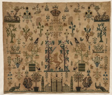 Sampler Fragment, 1813. Netherlands, early 19th century. Embroidery; silk on linen; overall: 38.5 x