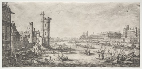 Les deux grandes vues de Paris:  Vue du Louvre, 1628-1630. Jacques Callot (French, 1592-1635).