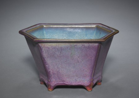 Pair of Hexagonal Flower Pots, 1300s-1400s. China, Henan province, Yuxian, Juntai, Ming dynasty
