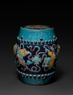 Garden Seat:  Fahua Ware, 1368-1644. China, Jiangxi province, Ming dynasty (1368-1644). Porcelain;
