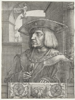 Emperor Maximilian I, 1520. Lucas van Leyden (Dutch, 1494-1533). Engraving and etching; sheet: 26.1
