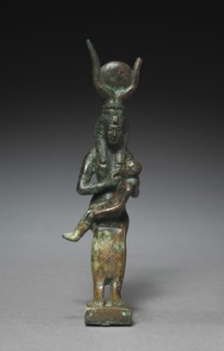 Statutette of Isis and Horus, 305-30 BC. Egypt, Greco-Roman Period, probably Ptolemaic Dynasty.