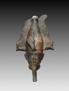 Head of Osiris, 664-525 BC. Egypt, Late Period, Dynasty 26 or later. Bronze, hollow cast; overall: